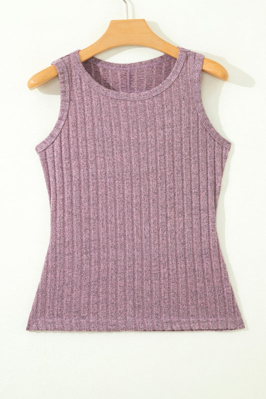 Bonbon Slim Ribbed Mineral Wash Tank Top