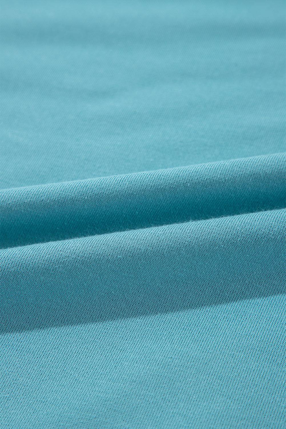 Sweat-shirt ample à col ras du cou et patchwork bleu clair