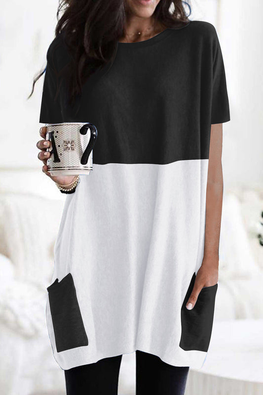 Mini-robe à poches colorblock