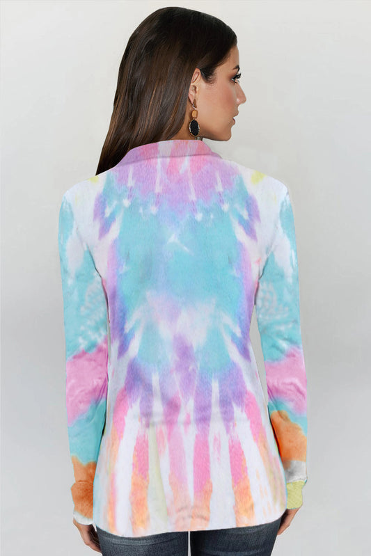 Pull zippé à imprimé tie-dye