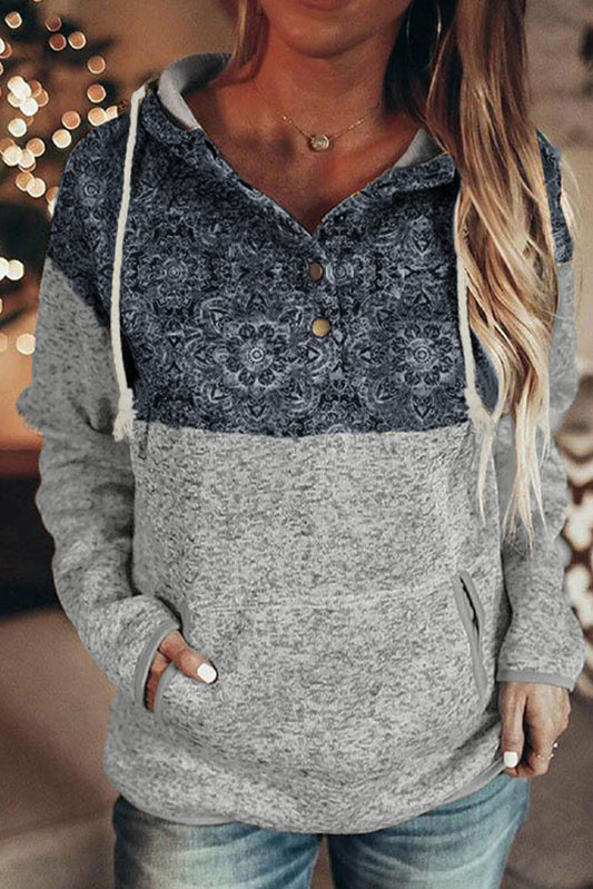 Sweat à capuche vintage à imprimé tribal