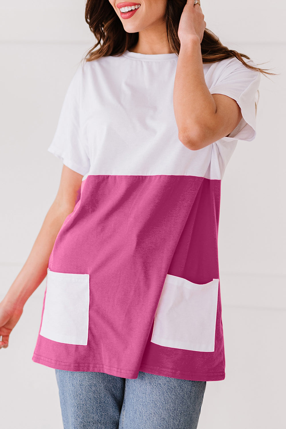 Mini-robe à poches colorblock