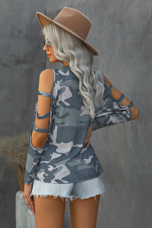 Hombro de camuflaje para ahuecar hacia fuera la parte superior de manga larga