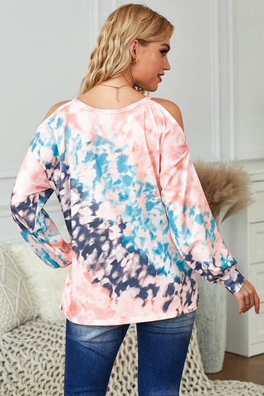 Top con hombros descubiertos y efecto tie dye Waves