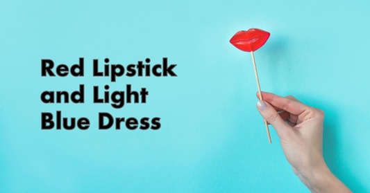 Do You Think Red Lipstick Matches A Light Blue Dress?