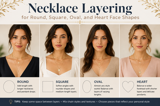 Necklace Layering for Round, Square, Oval, and Heart Face Shapes