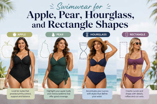 Swimwear for Apple, Pear, Hourglass, and Rectangle Shapes
