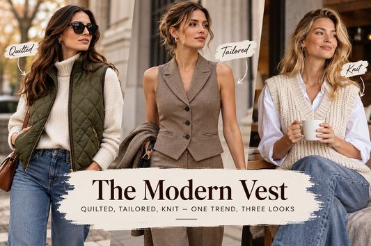 The Modern Vest Quilted, Tailored, Knit — One Trend, Three Looks