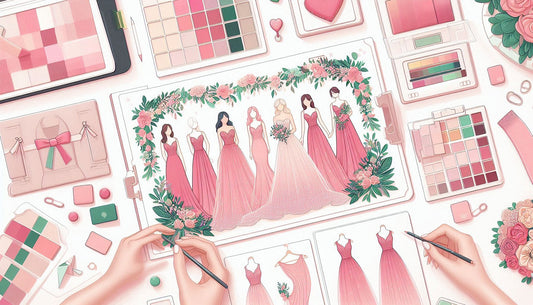 What Are Some Recommended Colors For Bridesmaid Dresses In A Pink And Green Themed Wedding?