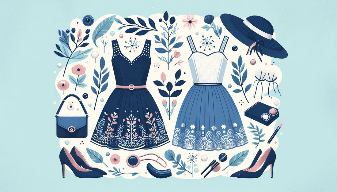 What Are Some Ways To Accessorize Navy Blue And White Dresses?
