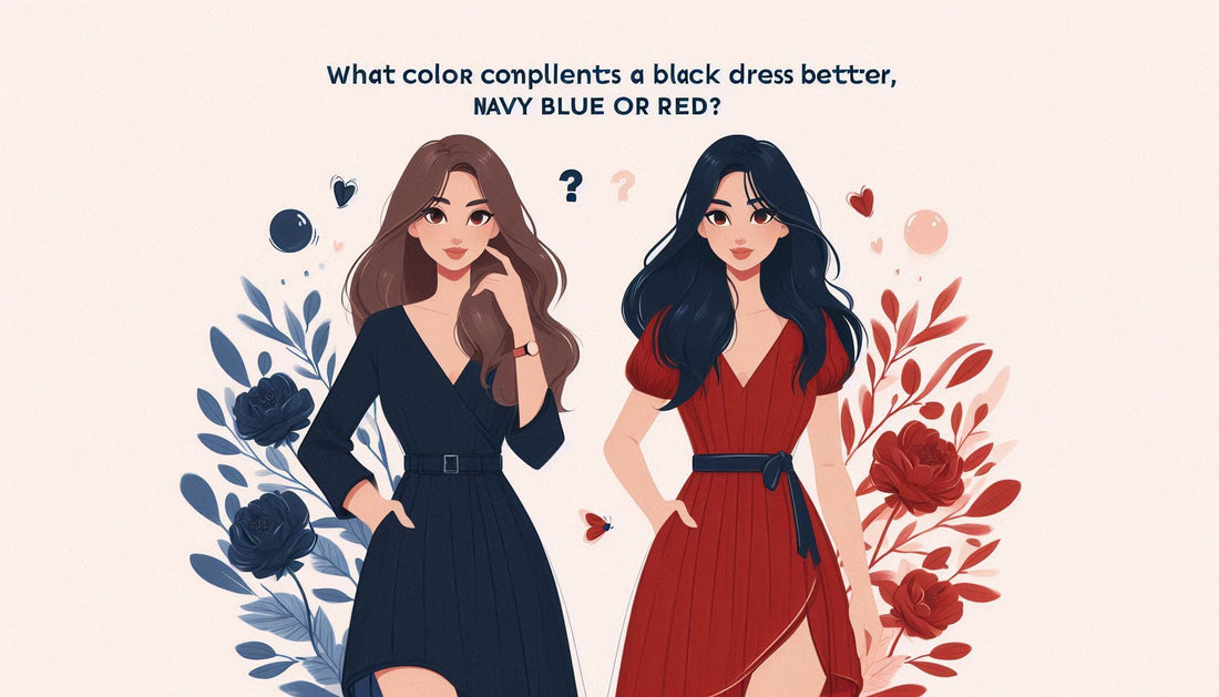 What Color Complements A Black Dress Better, Navy Blue Or Red?