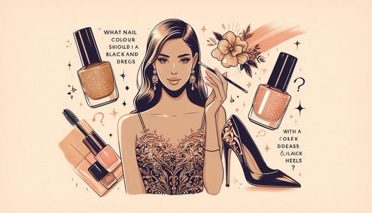 What Nail Polish Colour Should I Wear With A Black and Gold Dress With Black Heels?