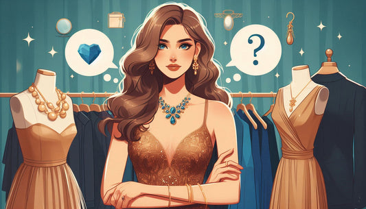 What Type Of Necklace Would Complement A Blue And Gold Dress?