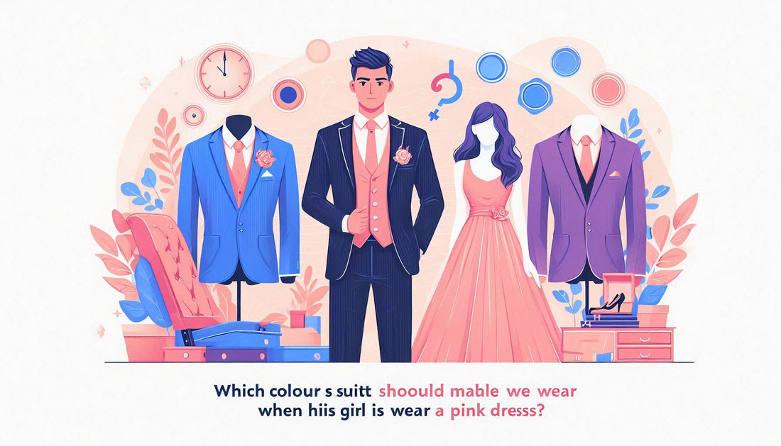 what color suit matches a pink dress Pink Dress and Suit Couple