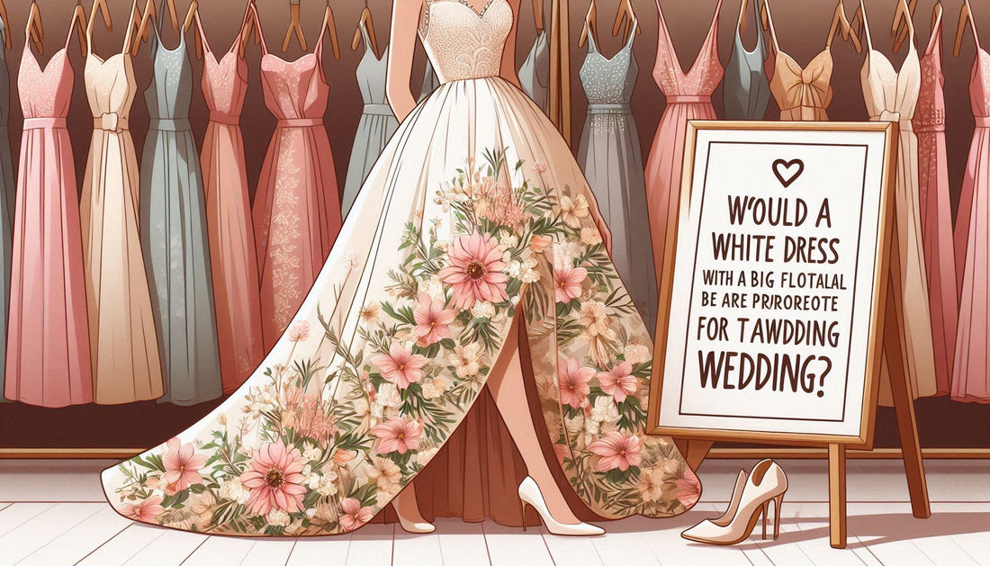 Would A White Dress With A Big Floral Pattern Be Appropriate For Attending A Wedding?