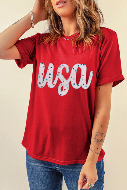 T-shirt ras du cou graphique Red Starry USA