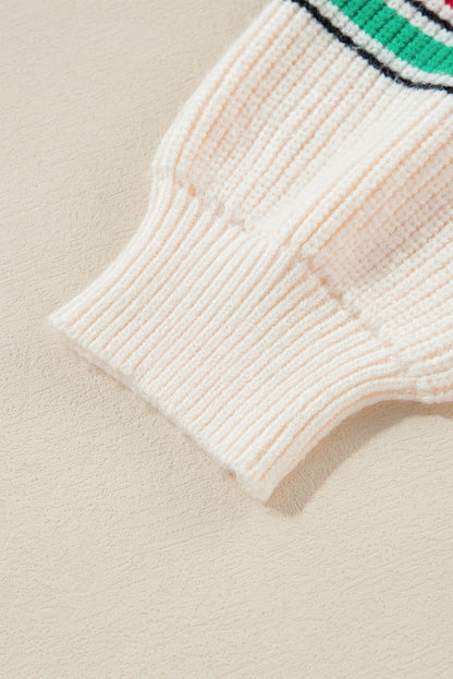 Beige Tinsel Holly Jolly Graphic Classic Sweater