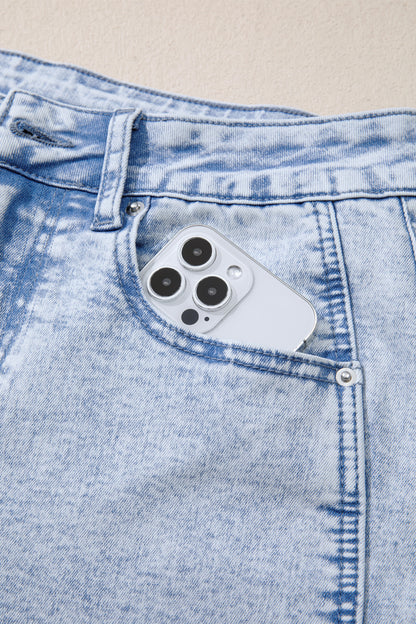 Beau Blue Light Washed Pull On Barrel Jeans