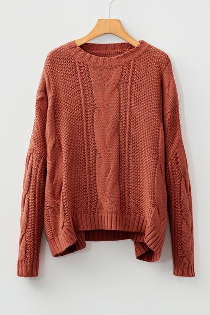 Redwood Burl Chunky Fit Slouchy Textured Knit Sweater