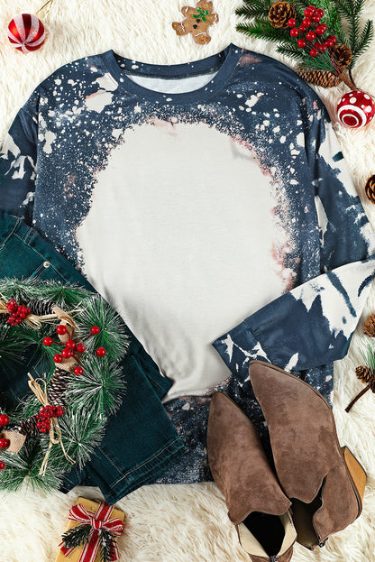 Multicolor Vintage Bleached Burning Vibe Pullover