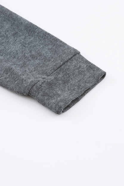 Khaki Waffle Patchwork Vintage Washed Hooded Jacket