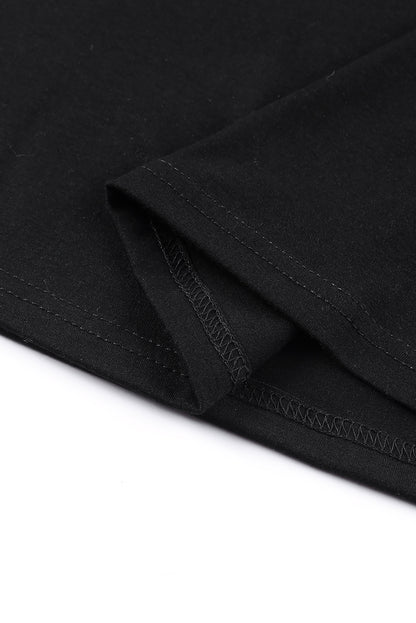 T-shirt uni à manches courtes et volants superposés 