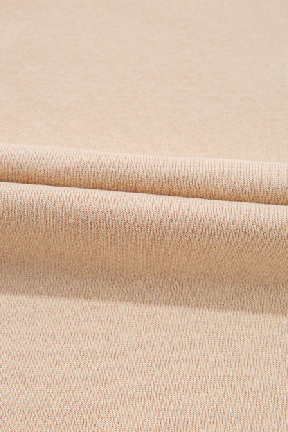 Apricot Striped Accent Pullover and Shorts Two Piece Casual Set