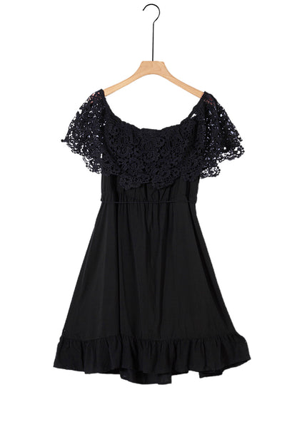Off-the-shoulder Lace Sleeves Plus size Dress