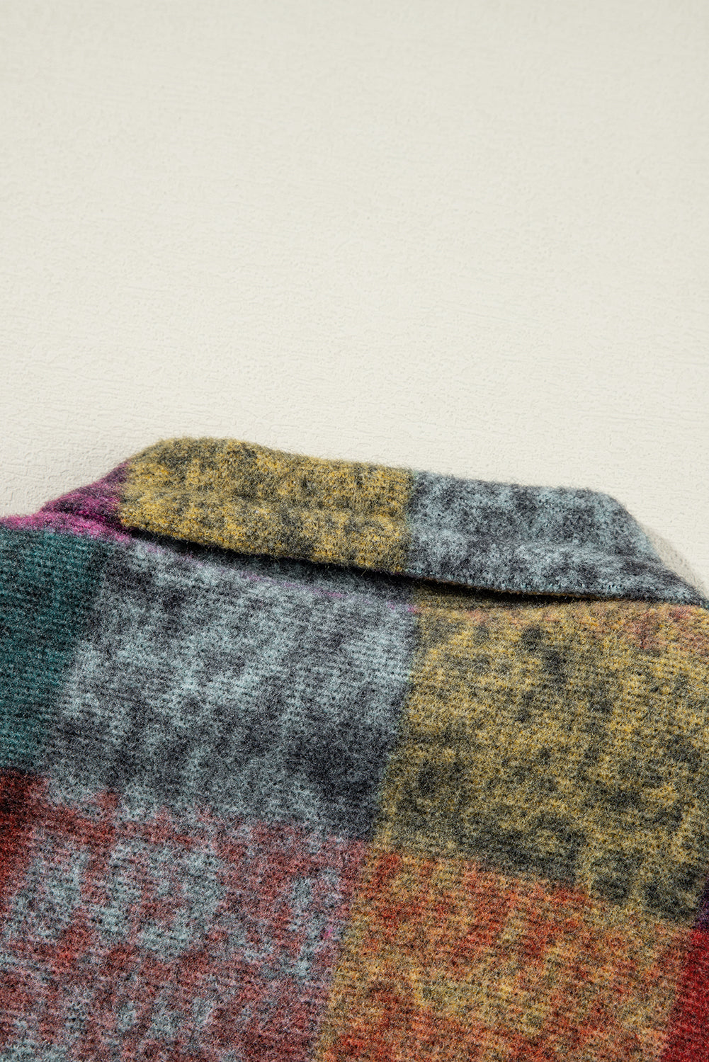 Gilet ample zippé à imprimé écossais multicolore avec poches latérales