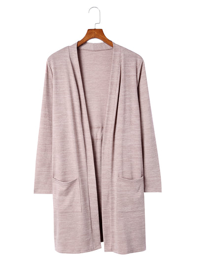 Tunique dos ouvert devant cardigan avec poches 