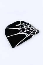 Black Halloween Cobweb Pattern Woolen Hat