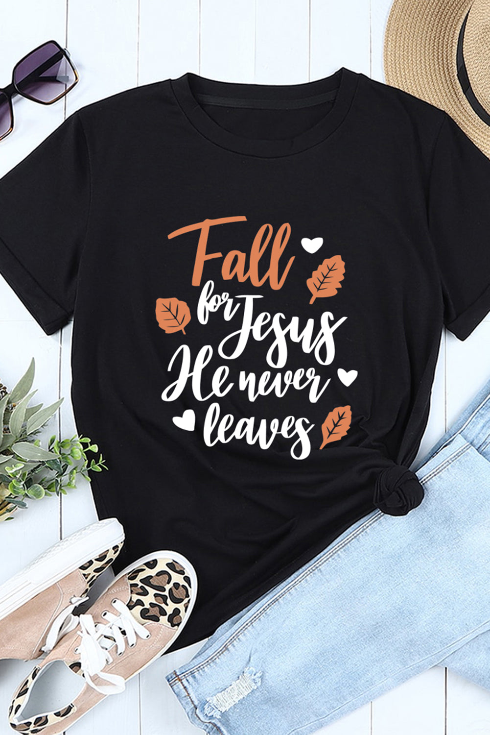 T-shirt décontracté à imprimé animal « Its Fall Yall »