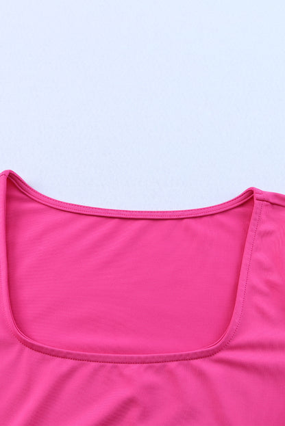 Body à manches longues et col carré 