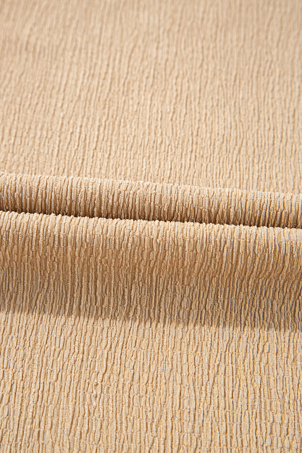 Smoke Gray Ruffled Tiered Sleeve Square Neck Textured Top