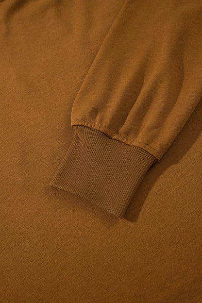 Chestnut Stay Salty Embroidered Long Sleeve Stand Neck Shift Pullover Sweatshirt