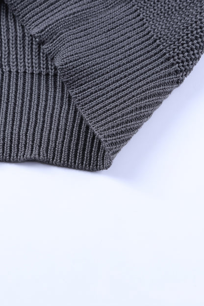 Pull col rond en maille à blocs de couleurs 