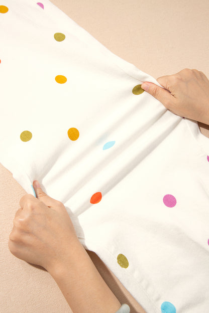 White High Waist Polka Dot Straight Leg Casual Jeans