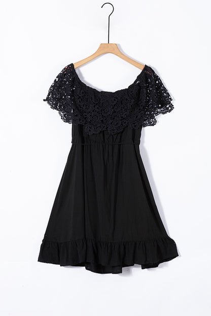 Off-the-shoulder Lace Sleeves Plus size Dress