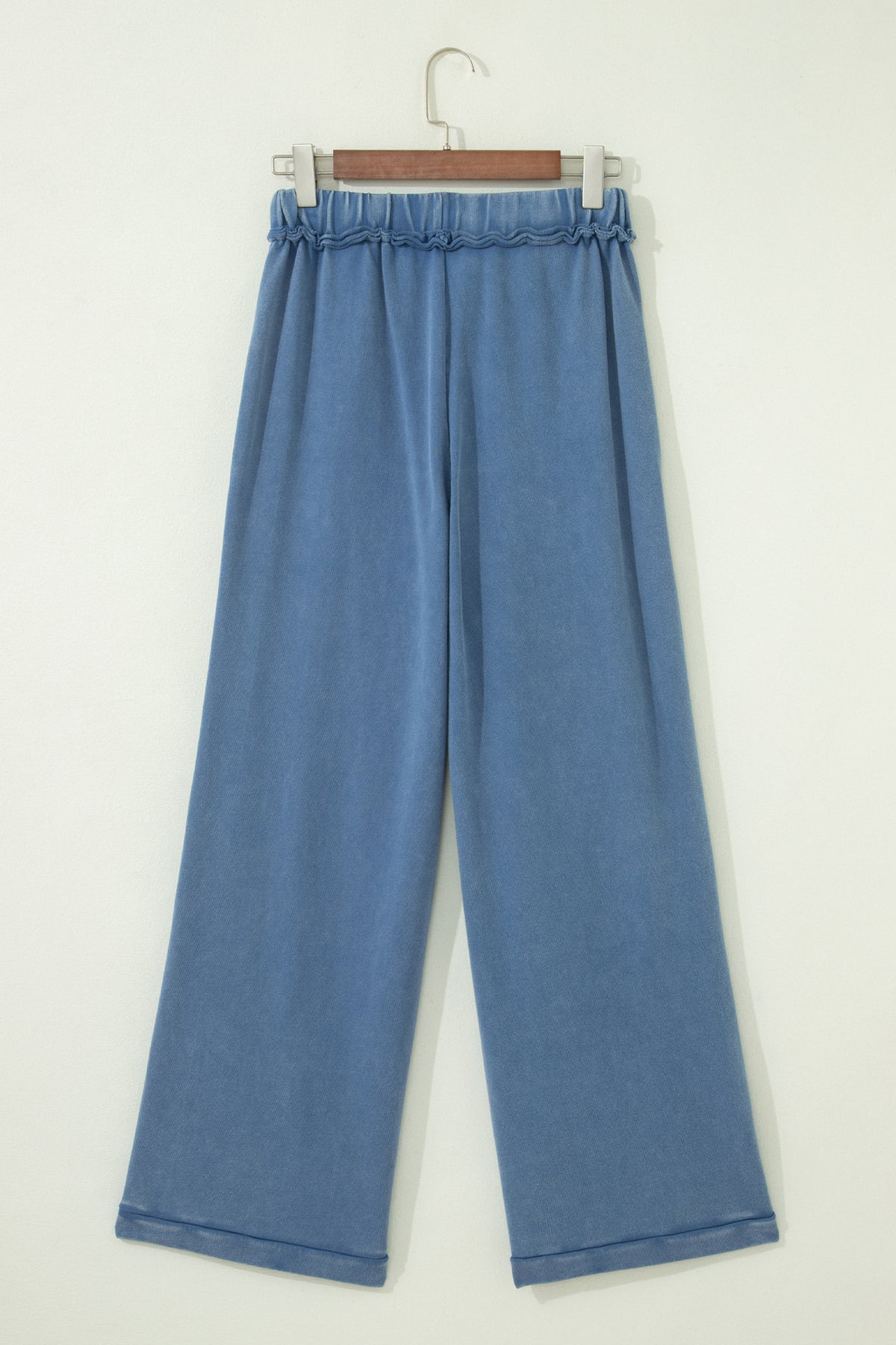 Ashleigh Blue 100% Cotton Mineral Wash Drawstring Retro High Waist Wide Leg Western Pants