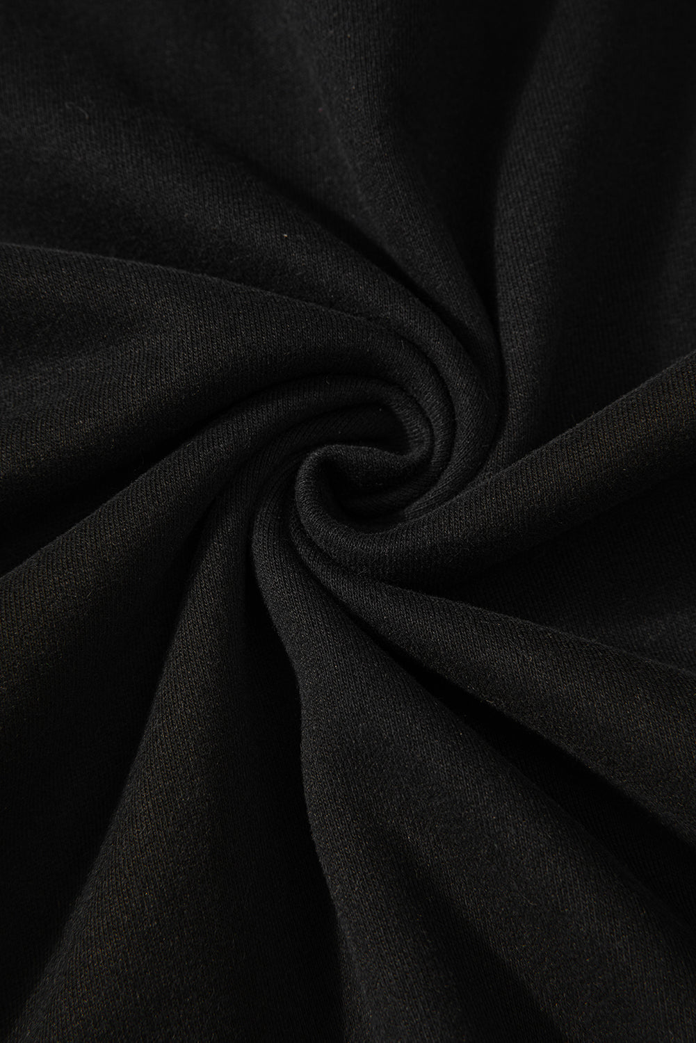 Sweat-shirt noir uni à col rond et ourlet haut-bas