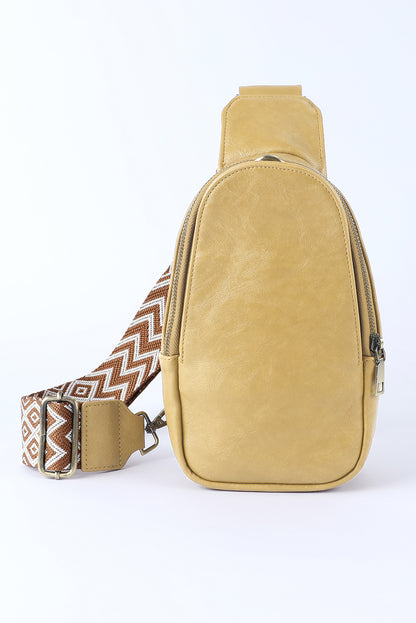 Bolso bandolera de piel sintética con cremallera