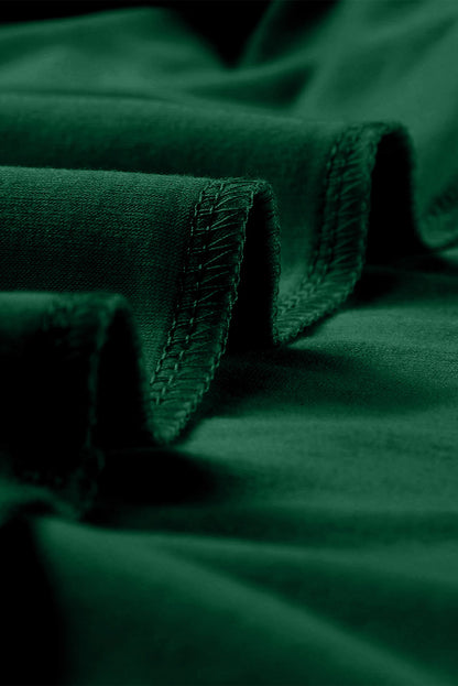 Haut vert grande taille à manches courtes et col carré et épaules froncées