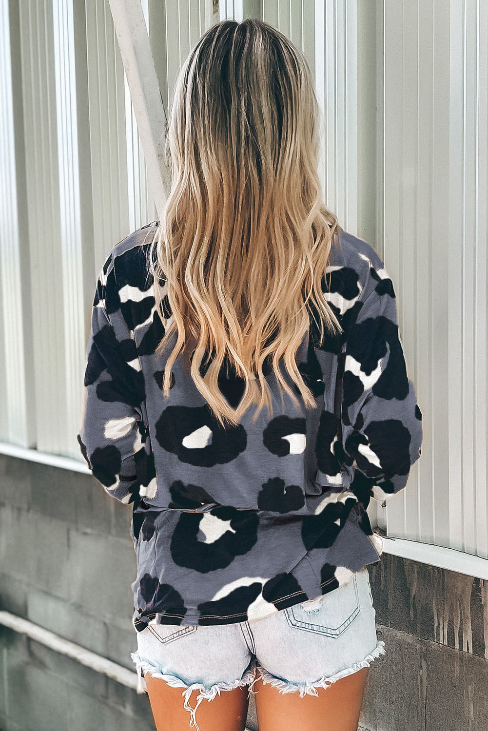 Print Long Sleeve Loose Top