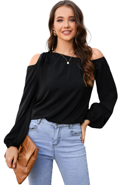 Blusa anudada asimétrica con hombros descubiertos