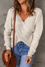 Criss Cross Wrap Plunging Neck Sweater