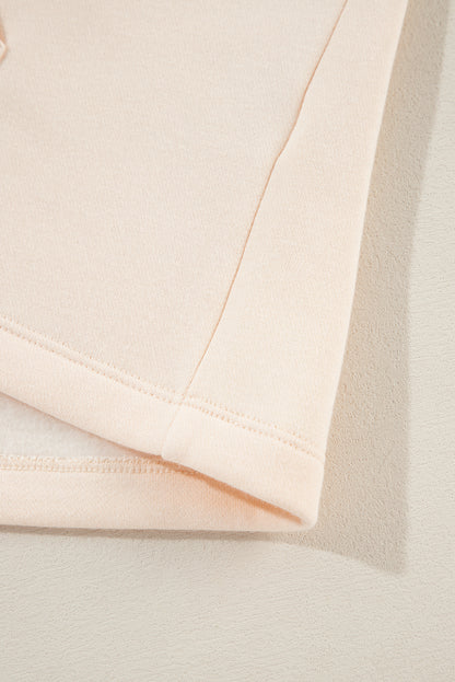 Sweat-shirt à manches chauve-souris et col roulé abricot