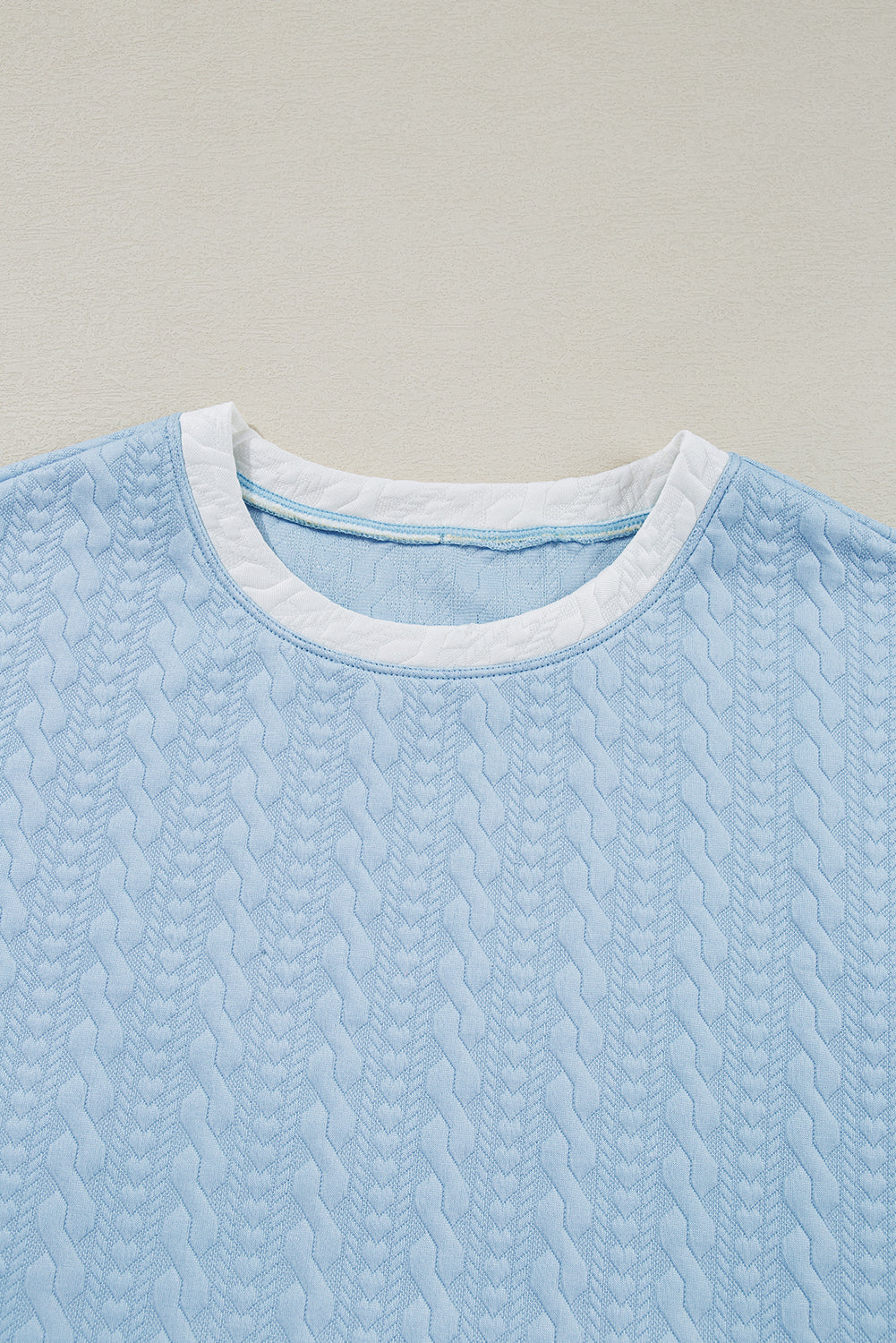 Ensemble débardeur et pantalon taille haute à bordures colorblock texturées bleu Beau