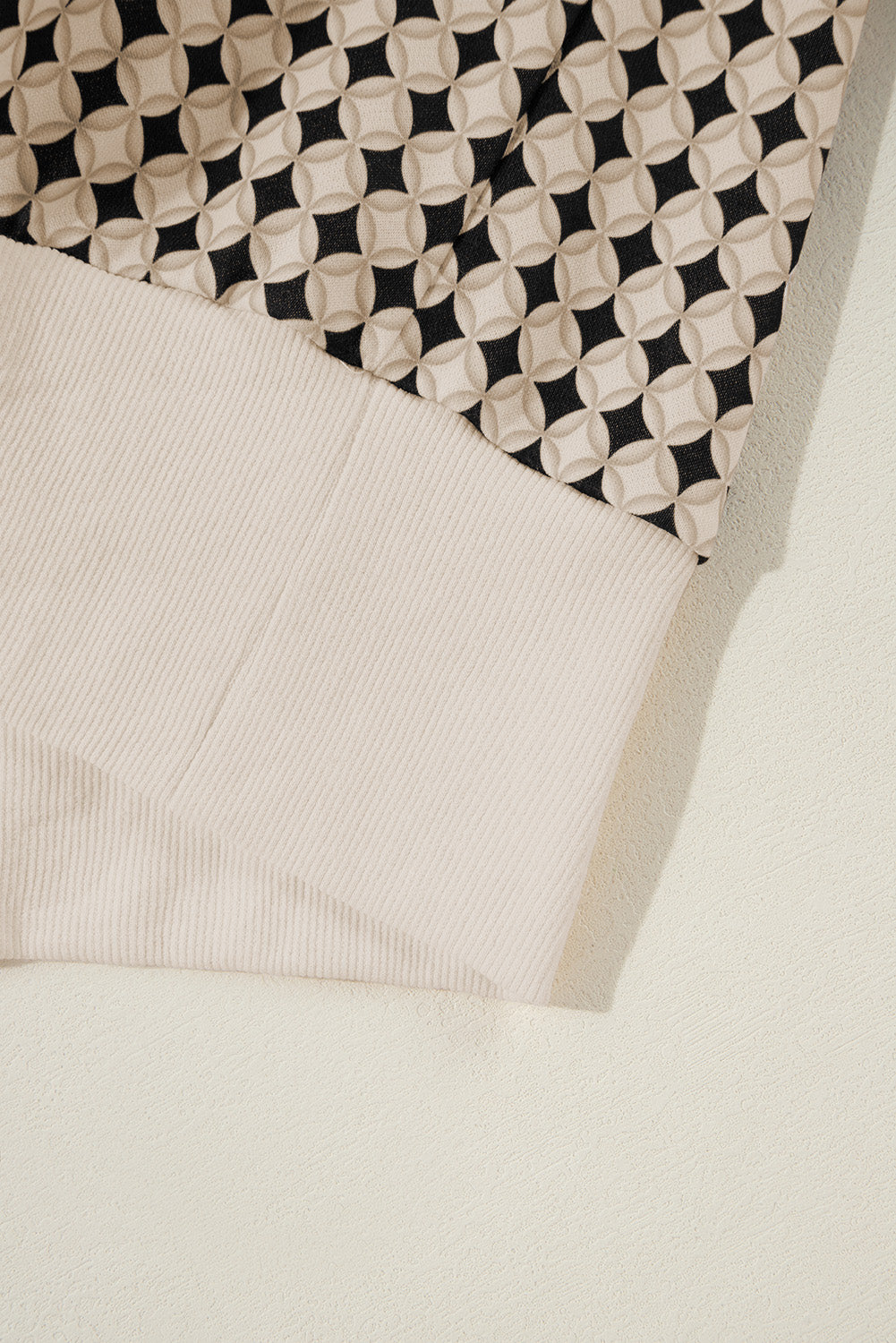 Sweat-shirt noir à col contrasté bicolore grande taille