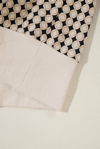 Sweat-shirt noir à col contrasté bicolore grande taille