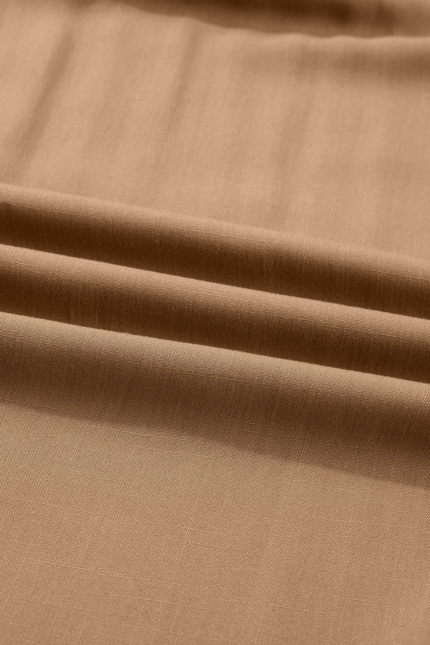 Chestnut Smocked V Neckline Leopard Piping Accent Bracelet Plus Size Long Dress